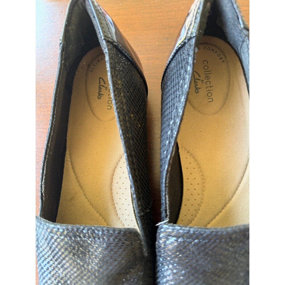 Clarks Collection Juliet Hanley Black/Metallic Snake Leather Loafers